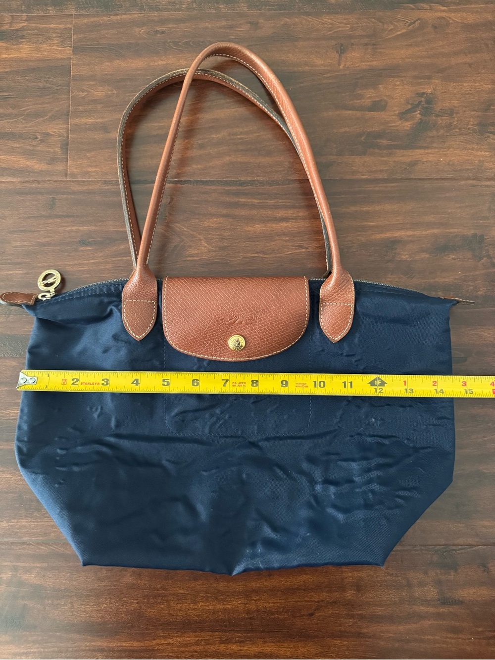 Authentic Longchamp Le Pliage Tote Bag Medium Navy Blue - Flaws - Read - Picture 11 of 11